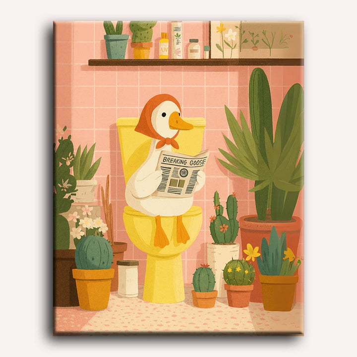 Canard aux Toilettes | Peinture par numéro 30×40 cm