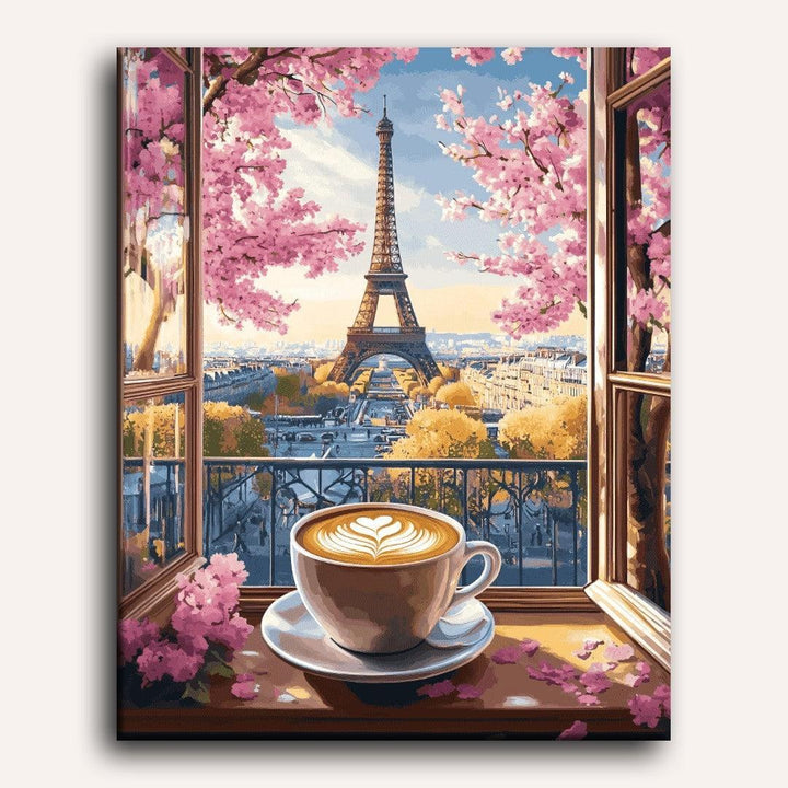 Cappuccino à Paris | Peinture par numéro 30×40 cm