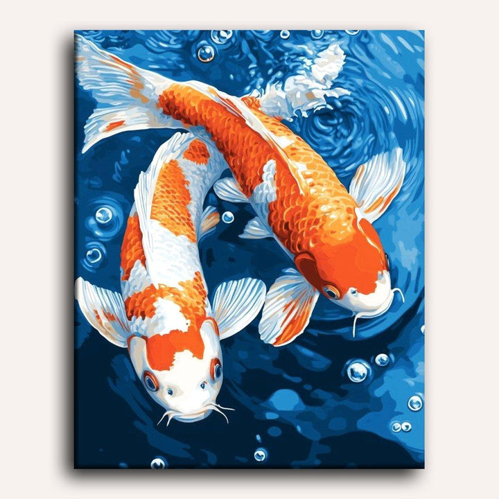 Carpes Koï | Peinture par numéro 30×40 cm