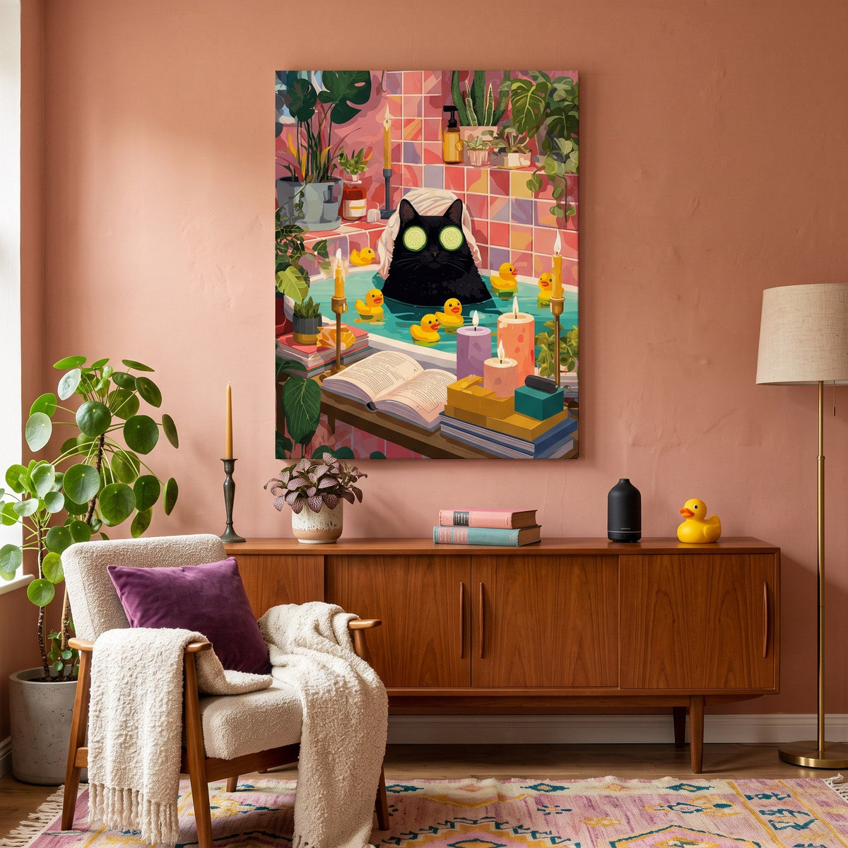 Chat au Bain Moussant | Peinture par numéro 30×40 cm