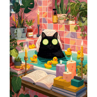 Chat au Bain Moussant | Peinture par numéro 30×40 cm