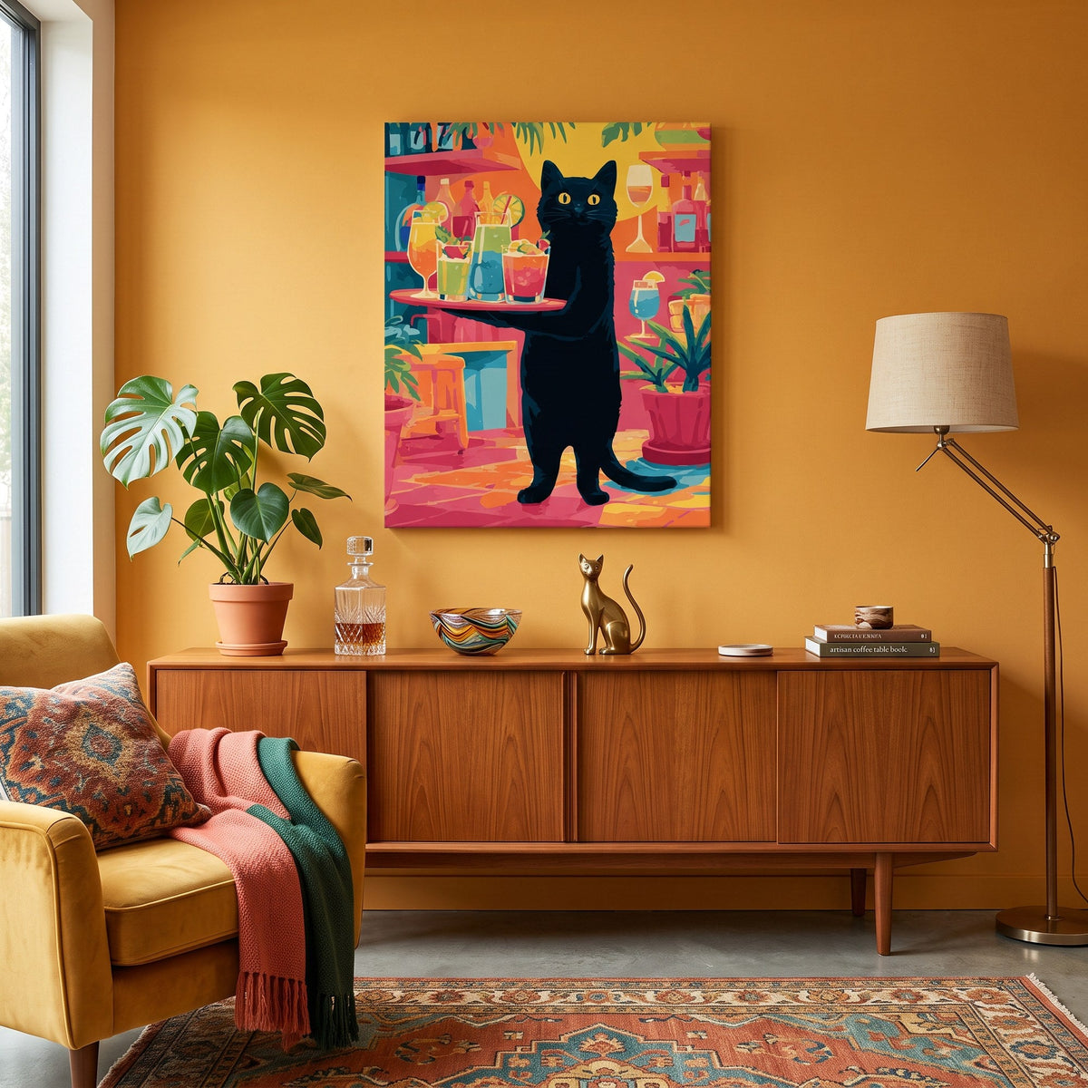 Chat Barman | Peinture par numéro 30×40 cm