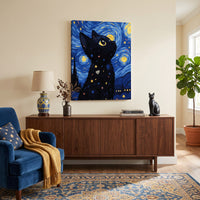 Chat dans la nuit étoilée | Peinture par numéro 30×40 cm
