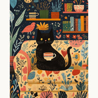 Chat et café | Peinture par numéro 30×40 cm