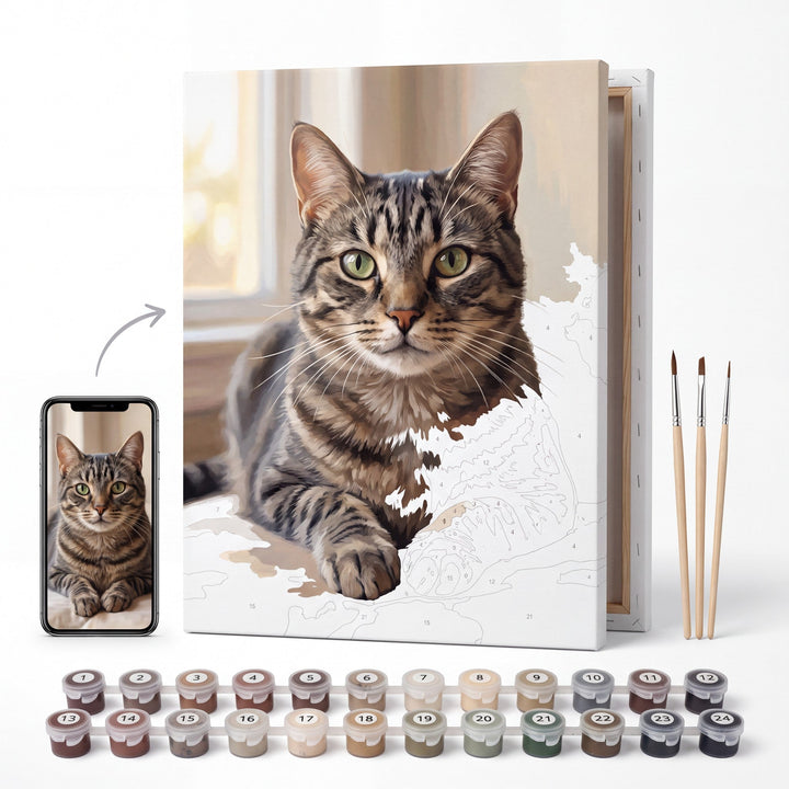 Votre Chat en Peinture par Numéro Personnalisée