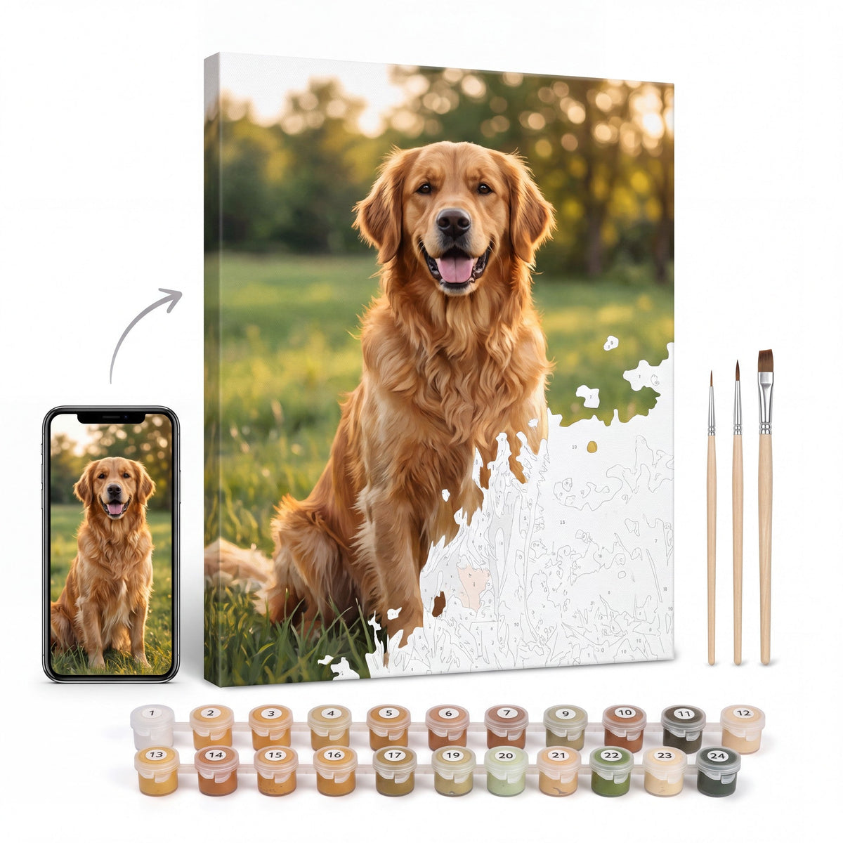 Votre Chien en Peinture par Numéro Personnalisée