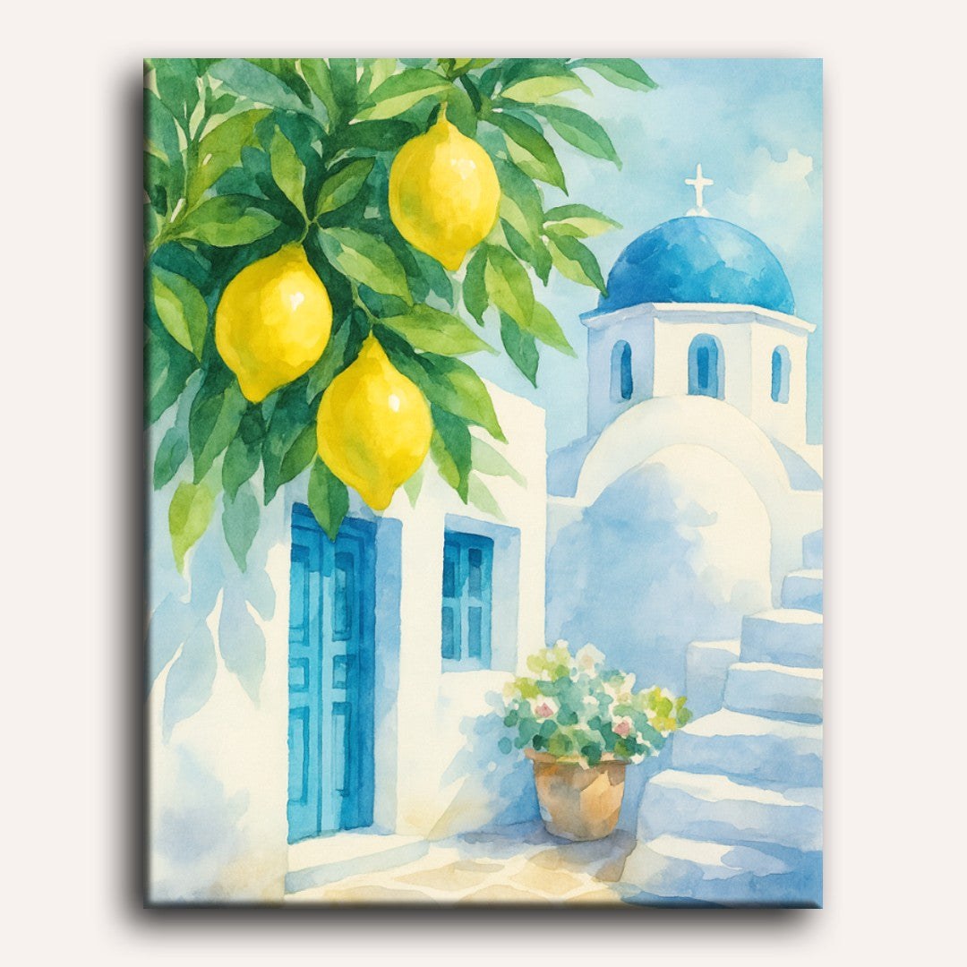 Citrons de Santorin | Peinture par numéro 30×40 cm