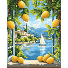 Citrons et Lac Italien | Peinture par numéro 30×40 cm