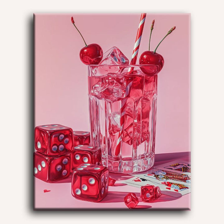 Cocktail Cerise | Peinture par numéro 30×40 cm