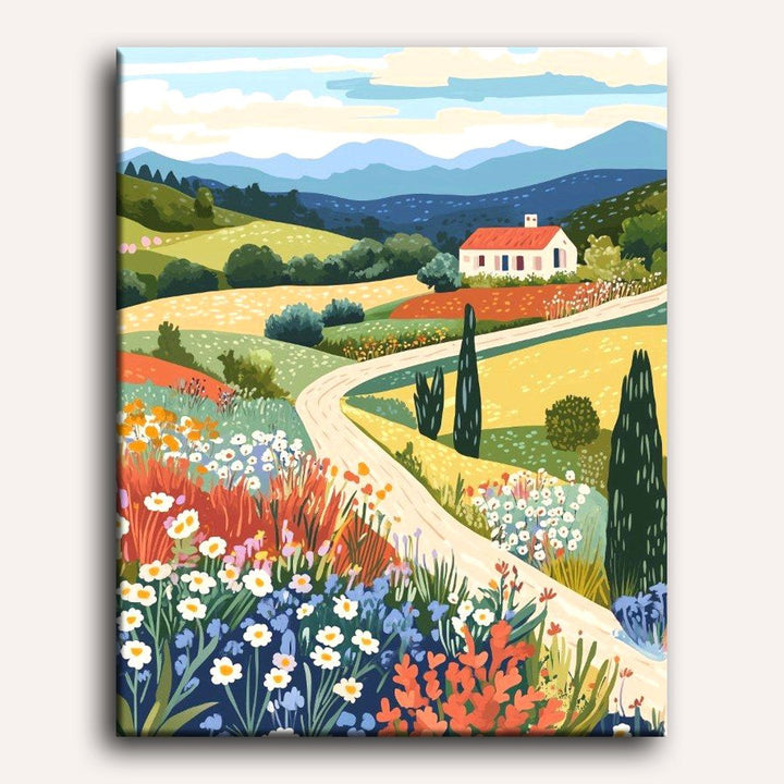 Collines Fleuries de Toscane | Peinture par numéro 30×40 cm