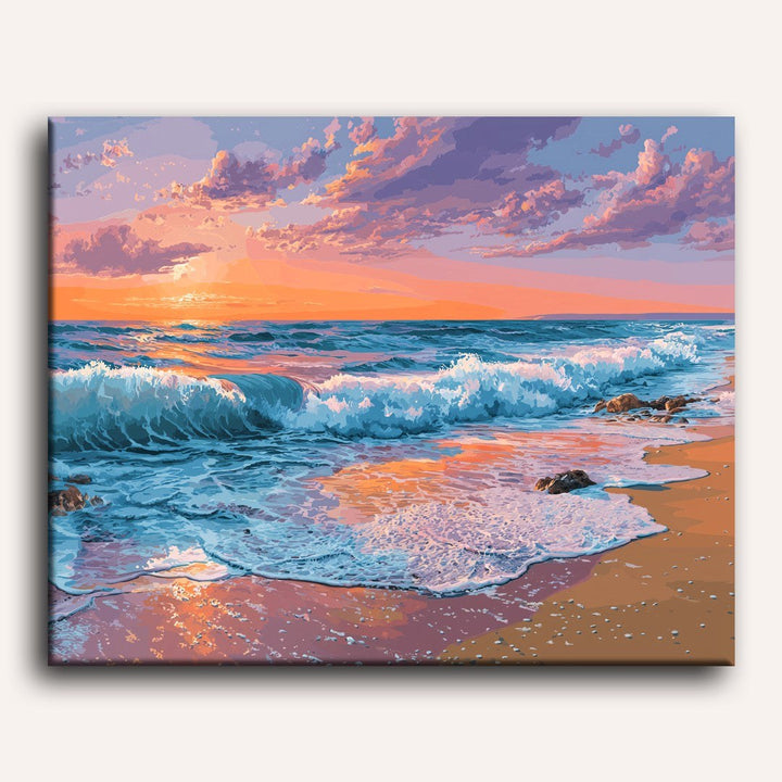 Coucher de Soleil Rose | Peinture par numéro 30×40 cm