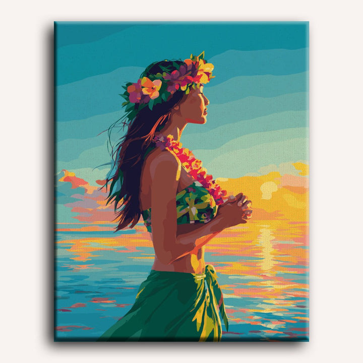 Danseuse de Hula | Peinture par numéro 30×40 cm