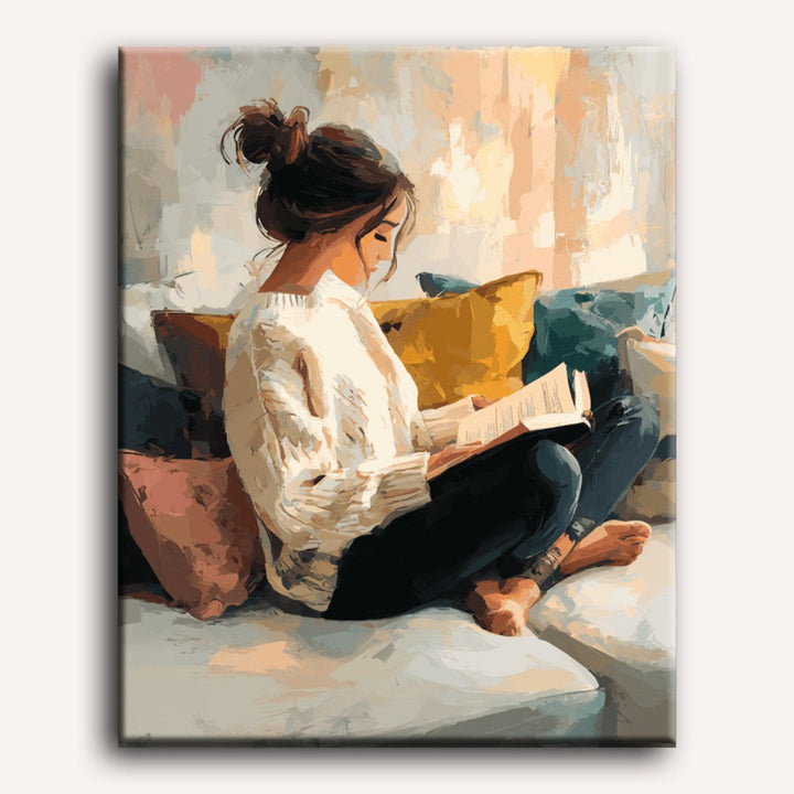 Dimanche en Lecture | Peinture par numéro 30×40 cm