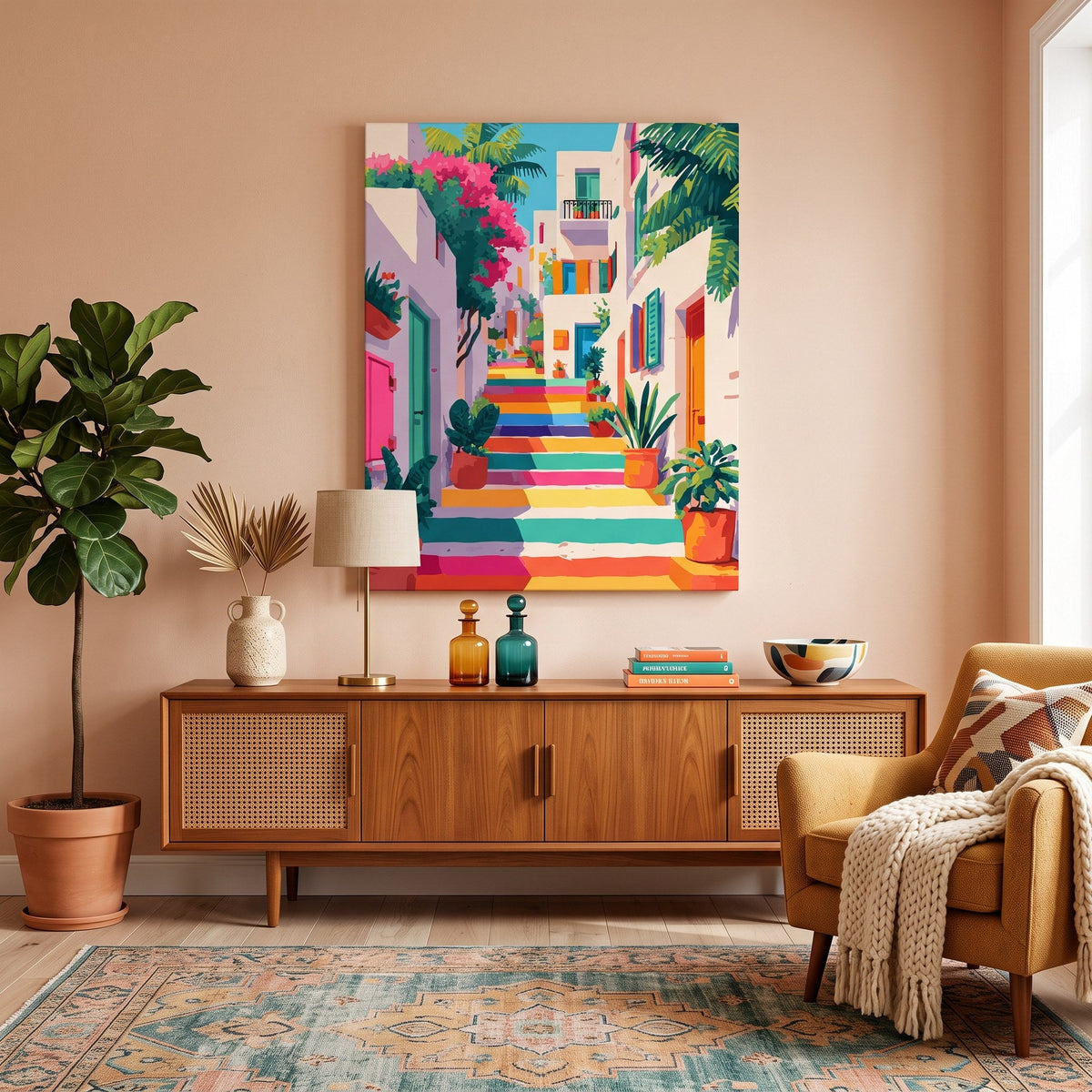 Escalier Arc-en-Ciel | Peinture par numéro 30×40 cm