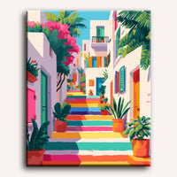 Escalier Arc-en-Ciel | Peinture par numéro 30×40 cm