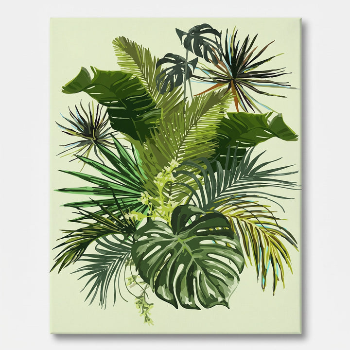 Feuillages Tropicaux | Peinture par numéro 30×40 cm
