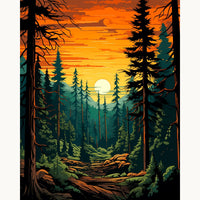 Forêt au Crépuscule | Peinture par numéro 30×40 cm