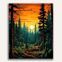 Forêt au Crépuscule | Peinture par numéro 30×40 cm