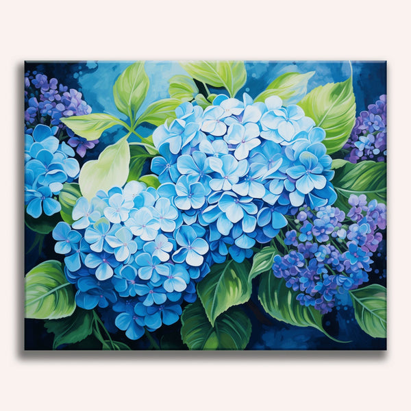 Hortensia bleu | Peinture par numéro 30×40 cm