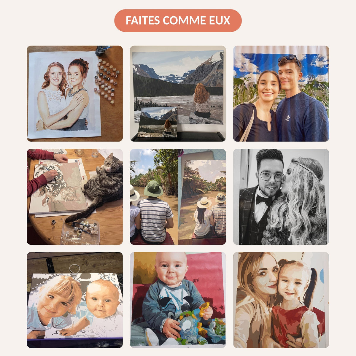 Votre Photo en Peinture par Numéro Personnalisée – Votre Photo sur Toile