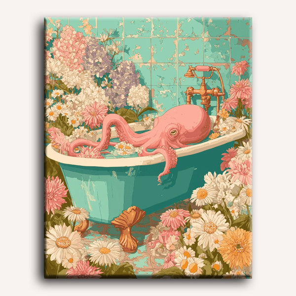 Pieuvre Fleurie | Peinture par numéro 30×40 cm