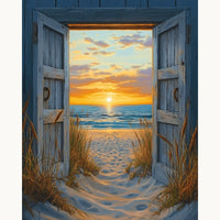Porte vers le coucher de soleil | Peinture par numéro 30×40 cm