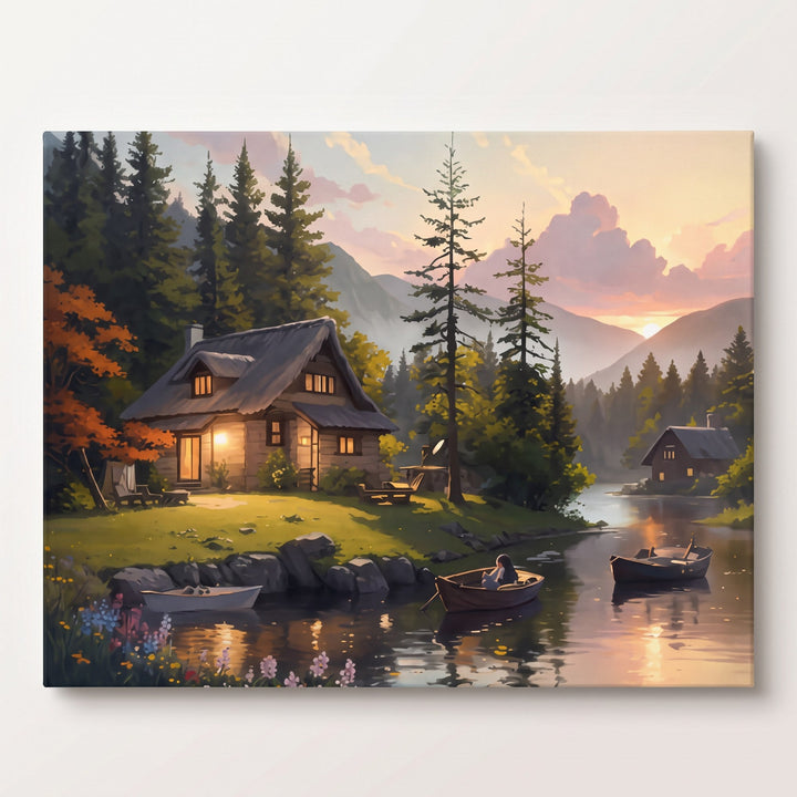 Refuge Forestier | Peinture par numéro 30×40 cm