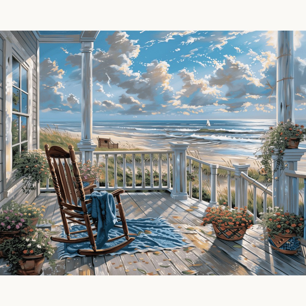 Terrasse face à la mer | Peinture par numéro 30×40 cm