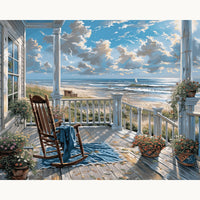 Terrasse face à la mer | Peinture par numéro 30×40 cm