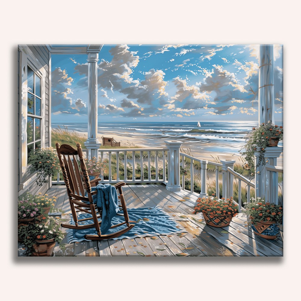 Terrasse face à la mer | Peinture par numéro 30×40 cm