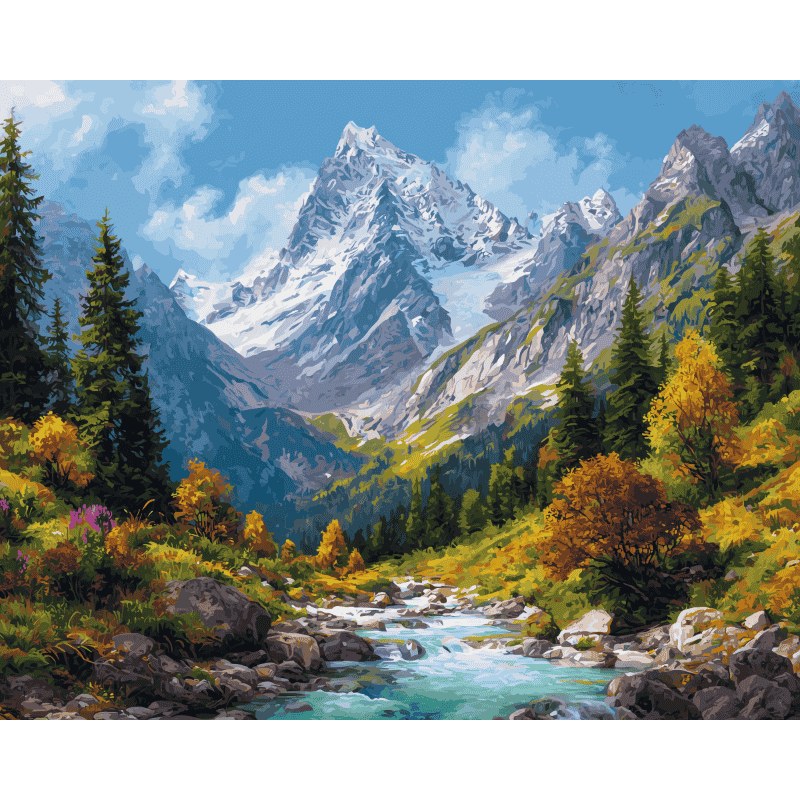 Torrent de Montagne | Peinture par numéro 30×40 cm