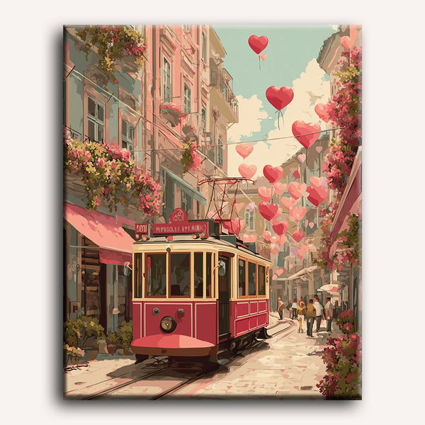 Tramway de l'Amour | Peinture par numéro 30×40 cm