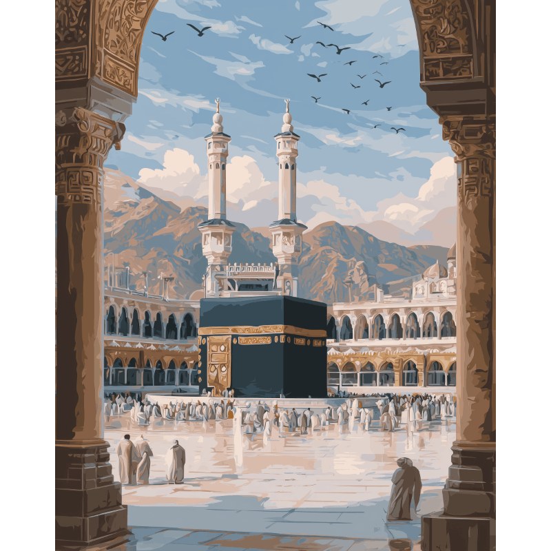 Vers la Kaaba | Peinture par numéro 30×40 cm