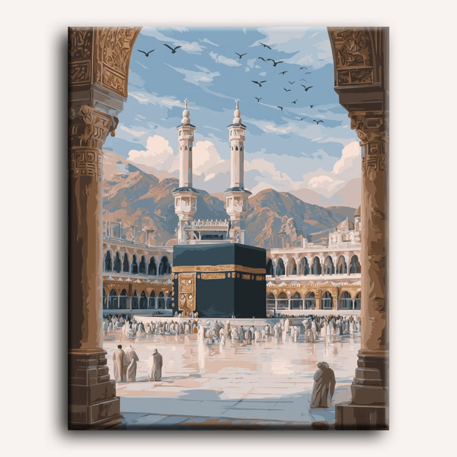 Vers la Kaaba | Peinture par numéro 30×40 cm terminé