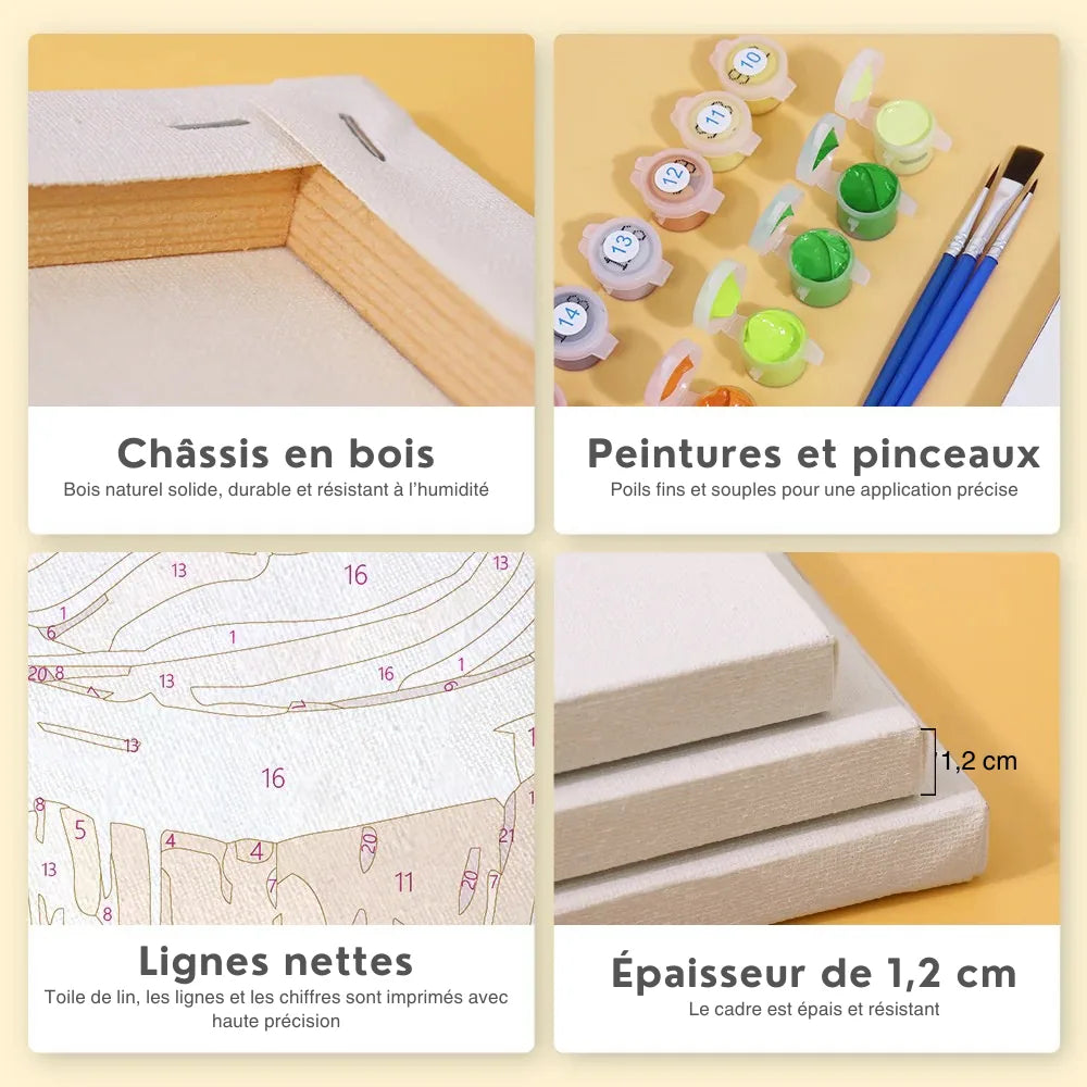 Toile numérotée avant peinture