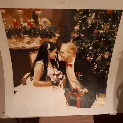 Photo de mariage en peinture par numéro